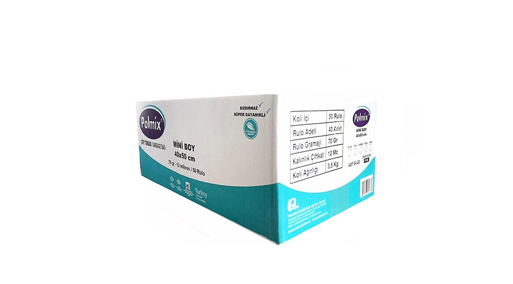 Polmix Mini Boy Çöp Poşeti 40 x 50 Cm 80 Gr (40 Adet X 50 Rulo)