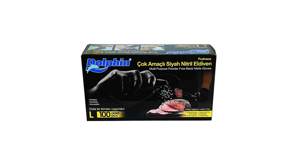 Dolphin Pudrasız Nitril Eldiven Siyah L