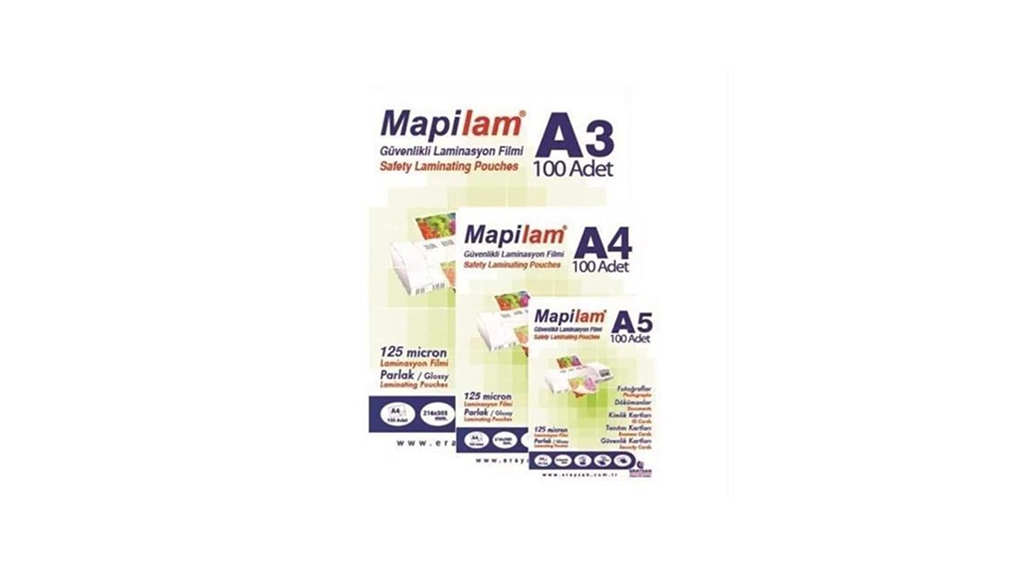 Mapi Laminasyon Filmi 125 Mic A3 100lü Pkt