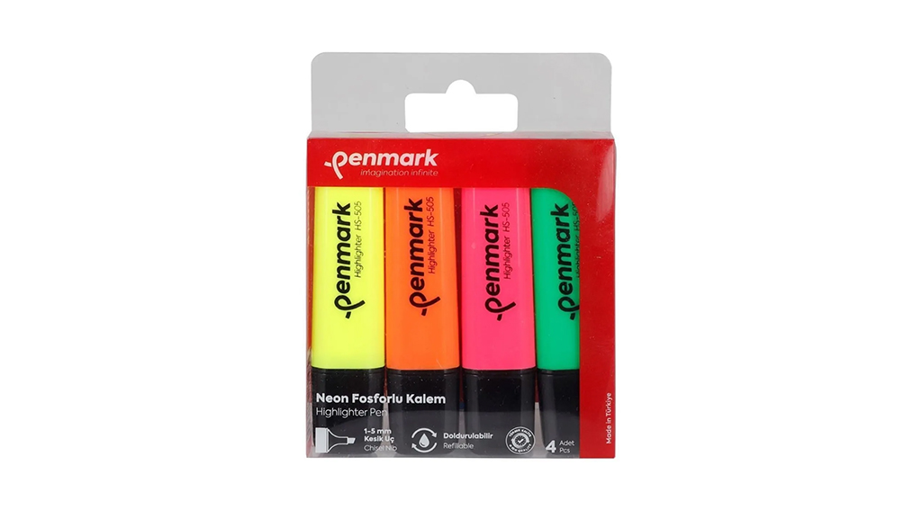 Penmark Neon Fosforlu Kalem 4 Renk Karışık