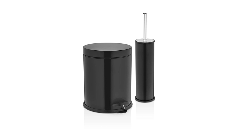 Rulopak Pedallı Çöp Kovası 3 L Ve Tuvalet Fırçası 2li Set (Paslanmaz)