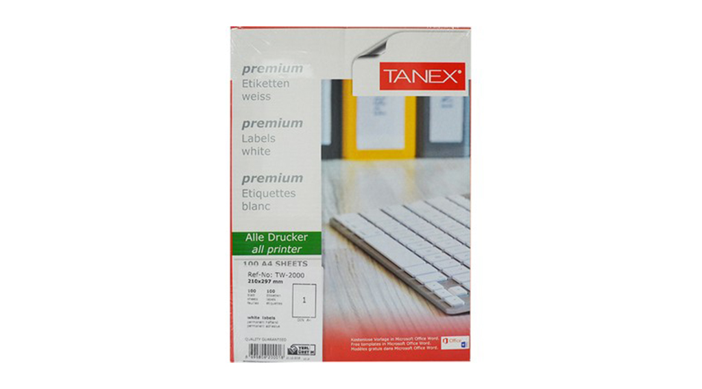 Tanex Tw-2000 210×297 Mm Laser Etiket 100 Ad